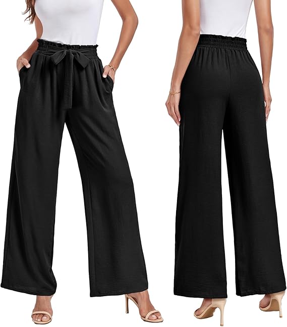 Women's wide-leg high-waist pants