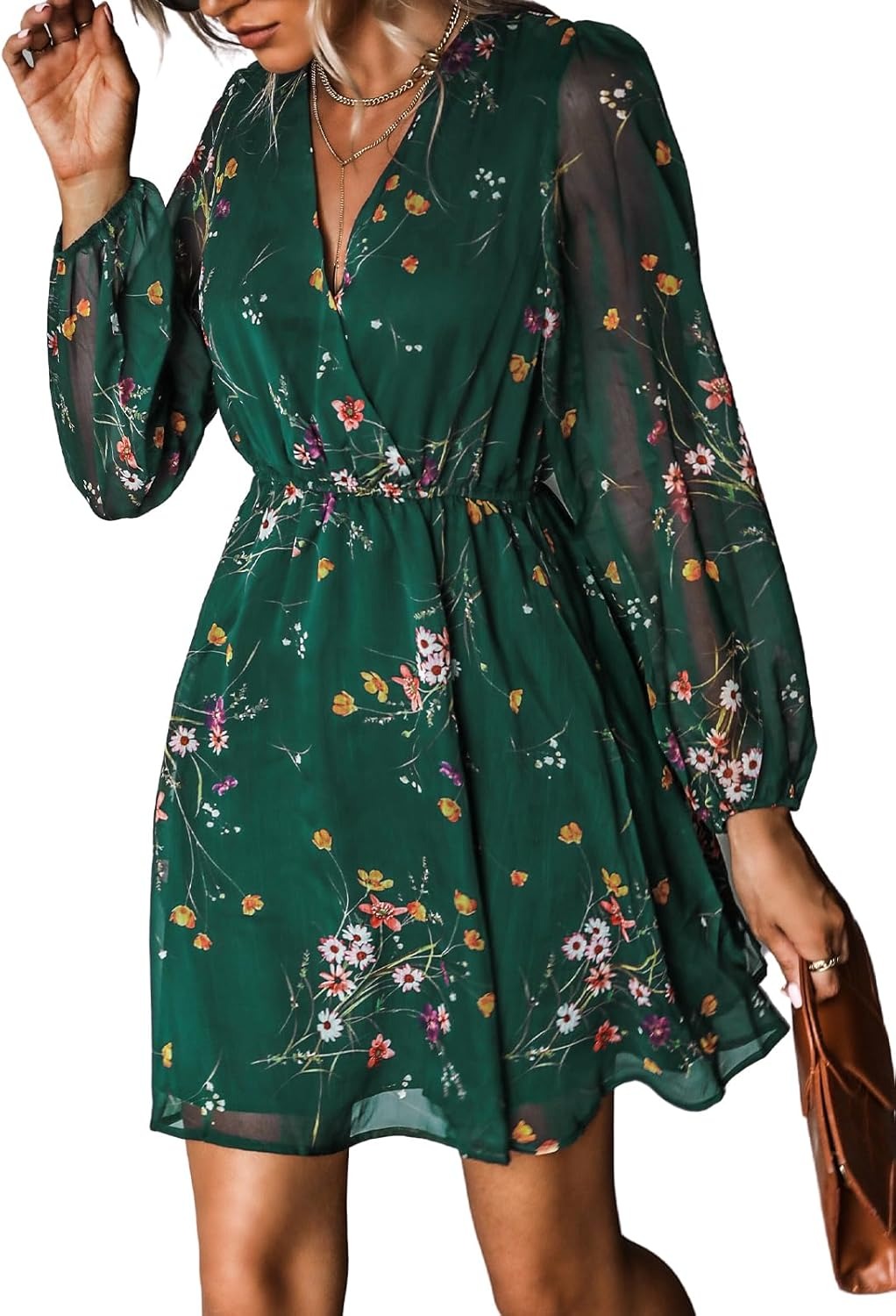 Women’s Floral Chiffon Mini Dress