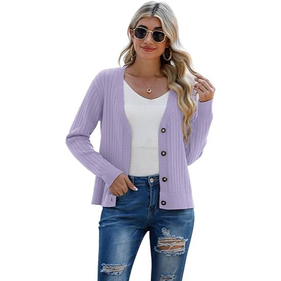 Women's long-sleeved cardigan sweater