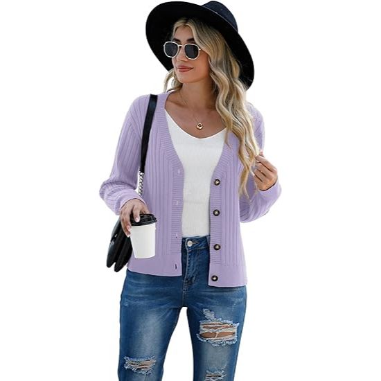 Women's long-sleeved cardigan sweater