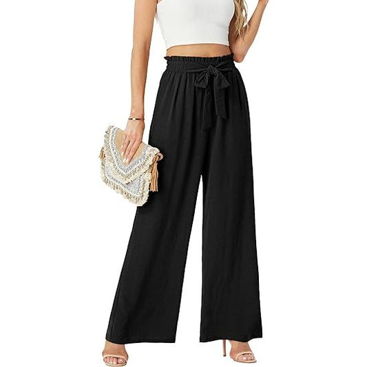 Women's wide-leg high-waist pants