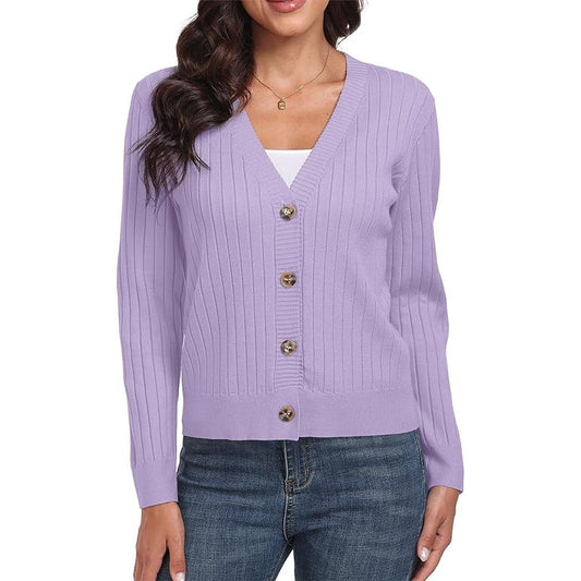 Women's long-sleeved cardigan sweater